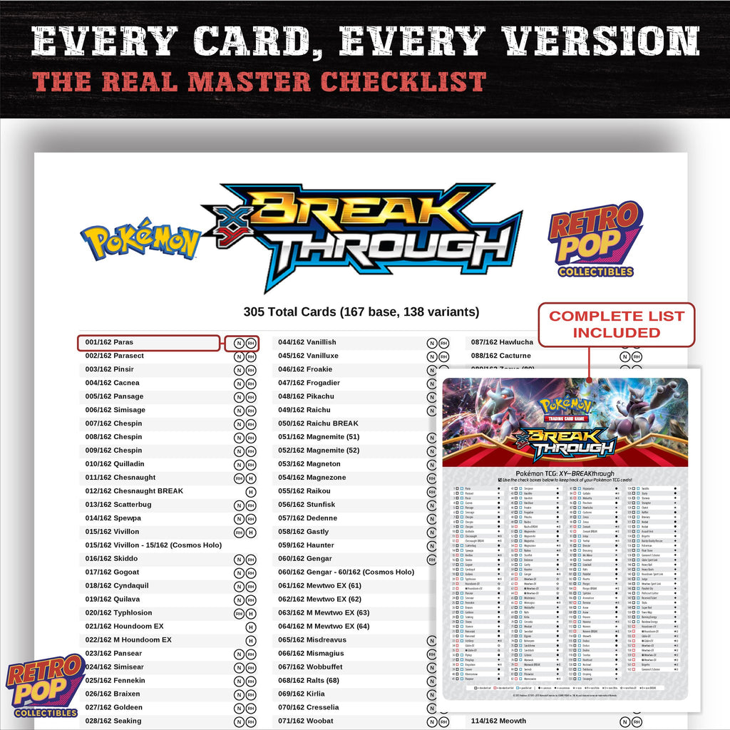 BREAKthrough Pokemon card checklist PDF preview