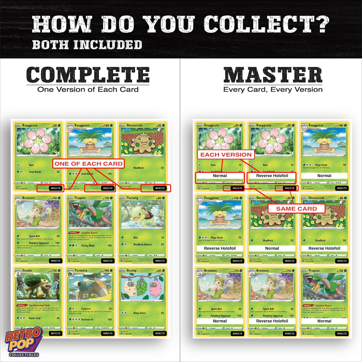 Complete Set vs Master Set versions of Brilliant Stars binder placeholders