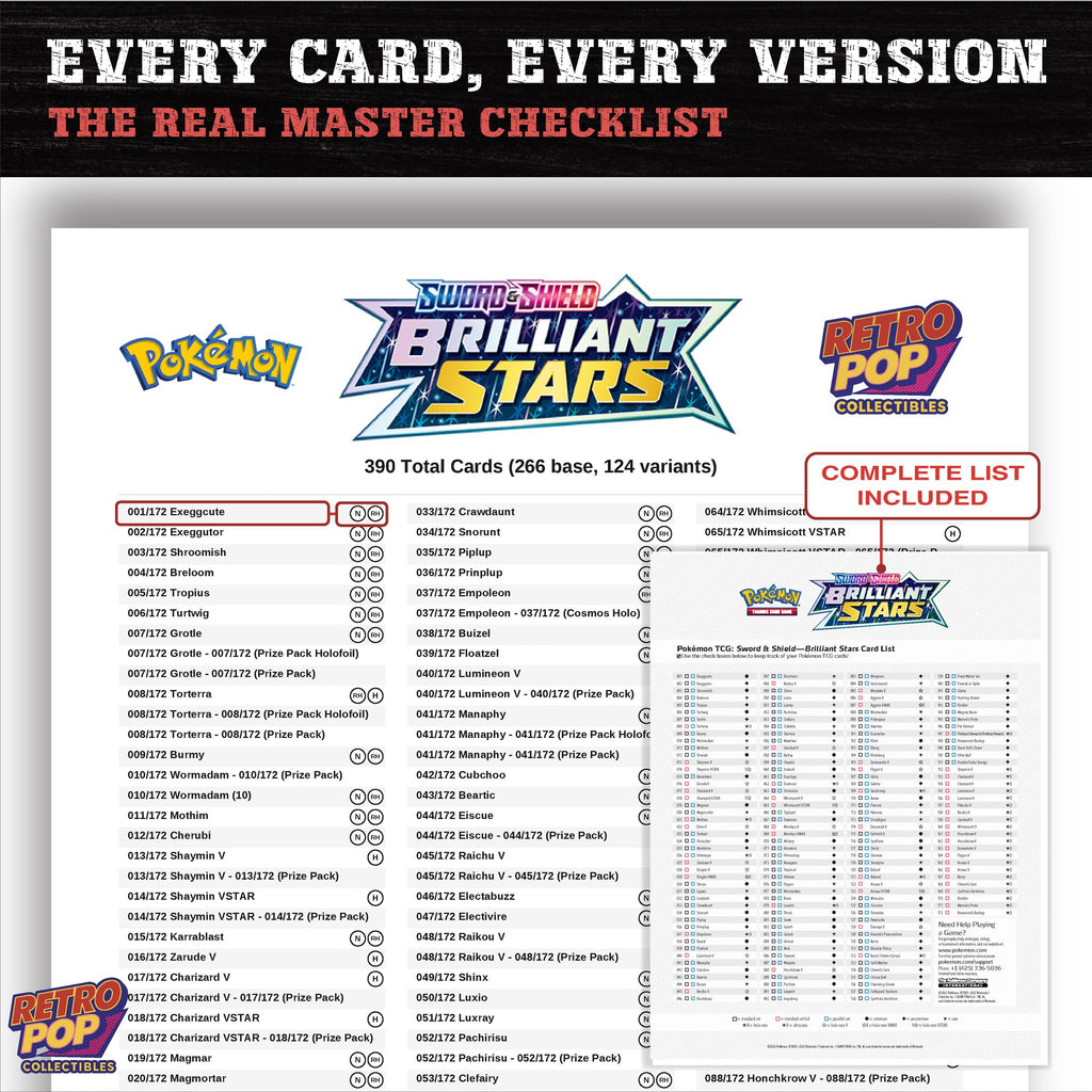 Brilliant Stars Pokemon card checklist PDF preview