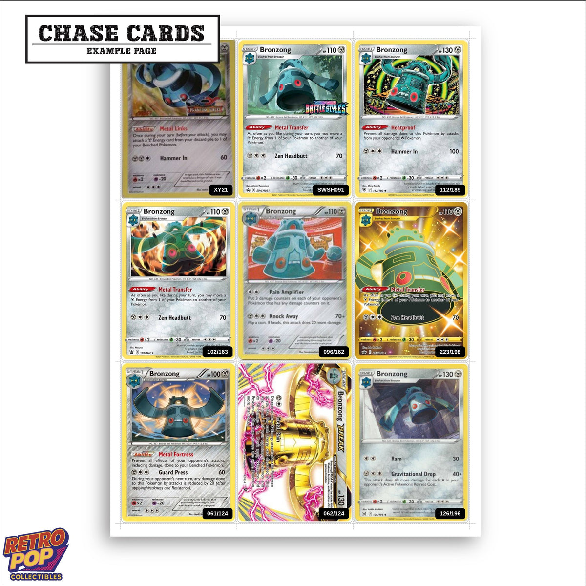 Printed Bronzong Pokemon placeholders in binder - real photo 2