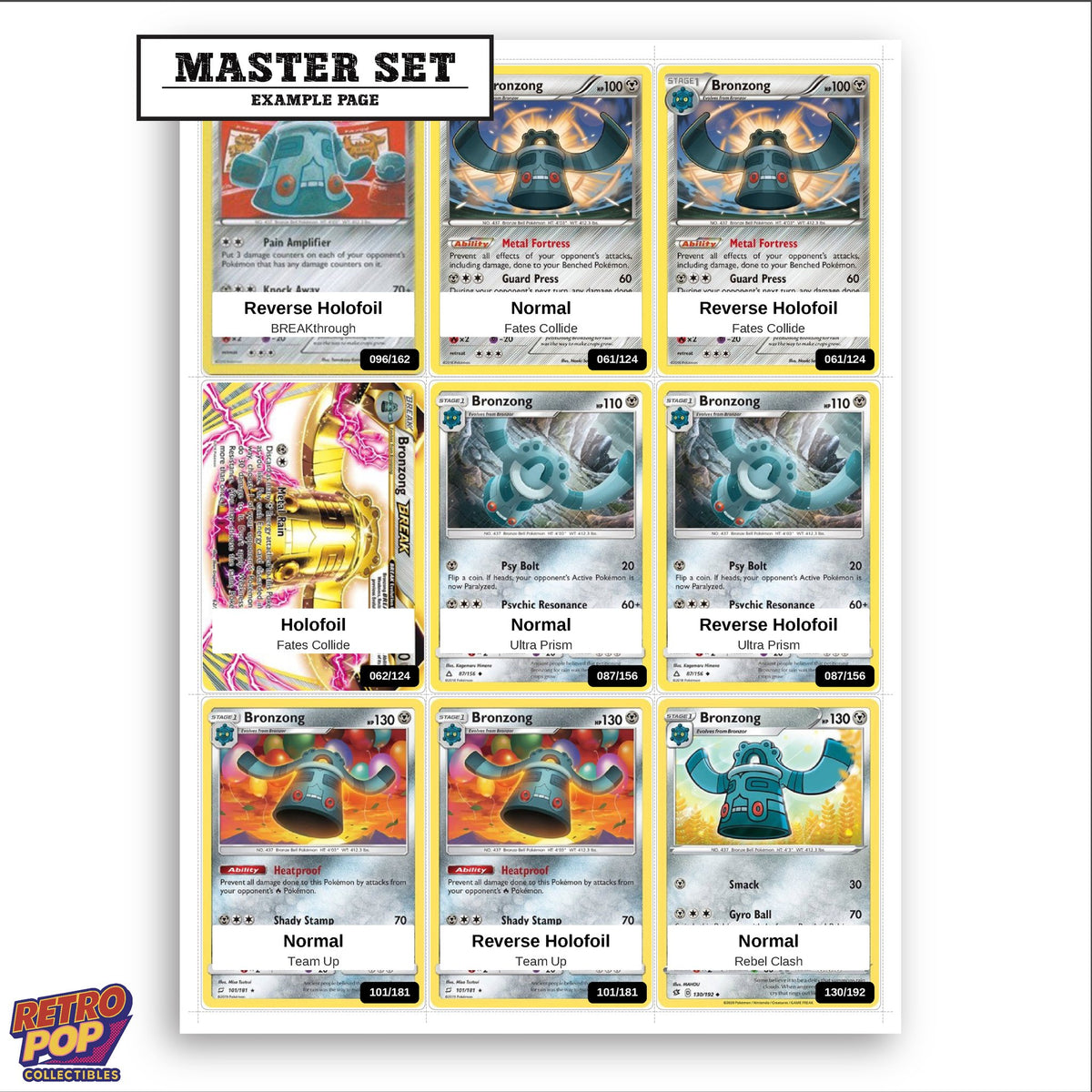 Printed Bronzong Pokemon placeholders in binder - real photo 3