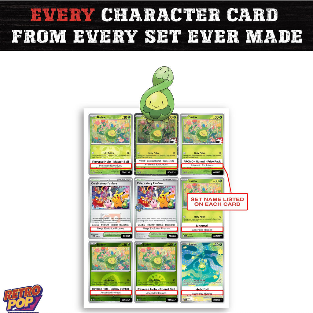 Budew card collection preview - every set Budew appears in