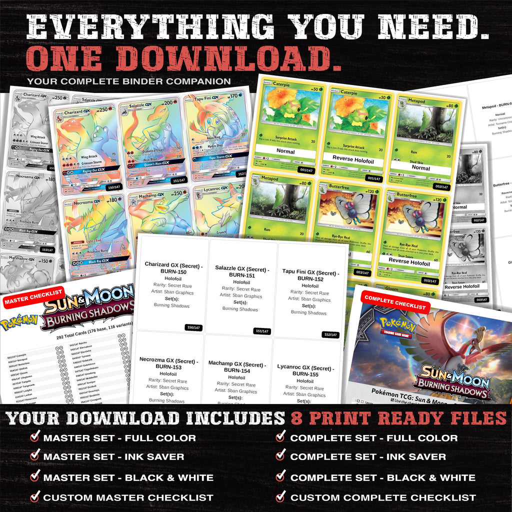 Everything included in the Burning Shadows placeholder download - 8 PDF files