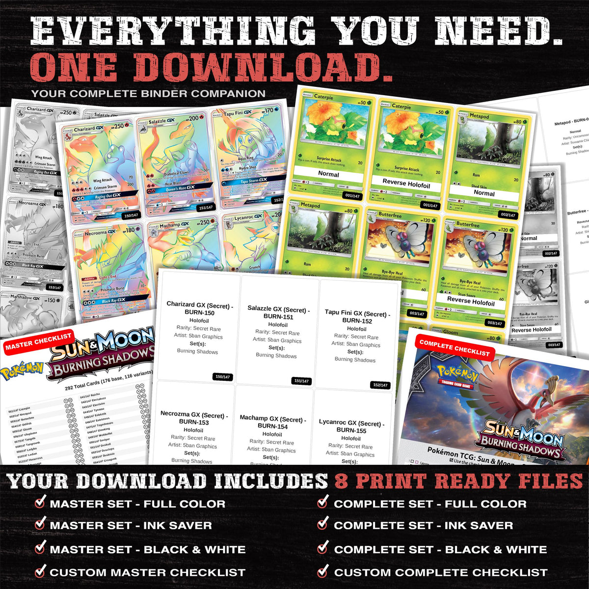 Everything included in the Burning Shadows placeholder download - 8 PDF files