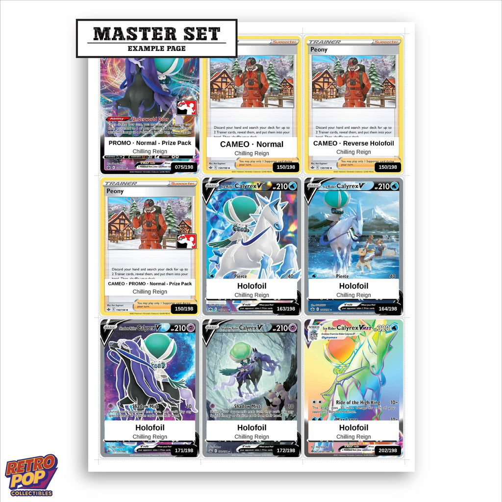 Printed Calyrex Pokemon placeholders in binder - real photo 1