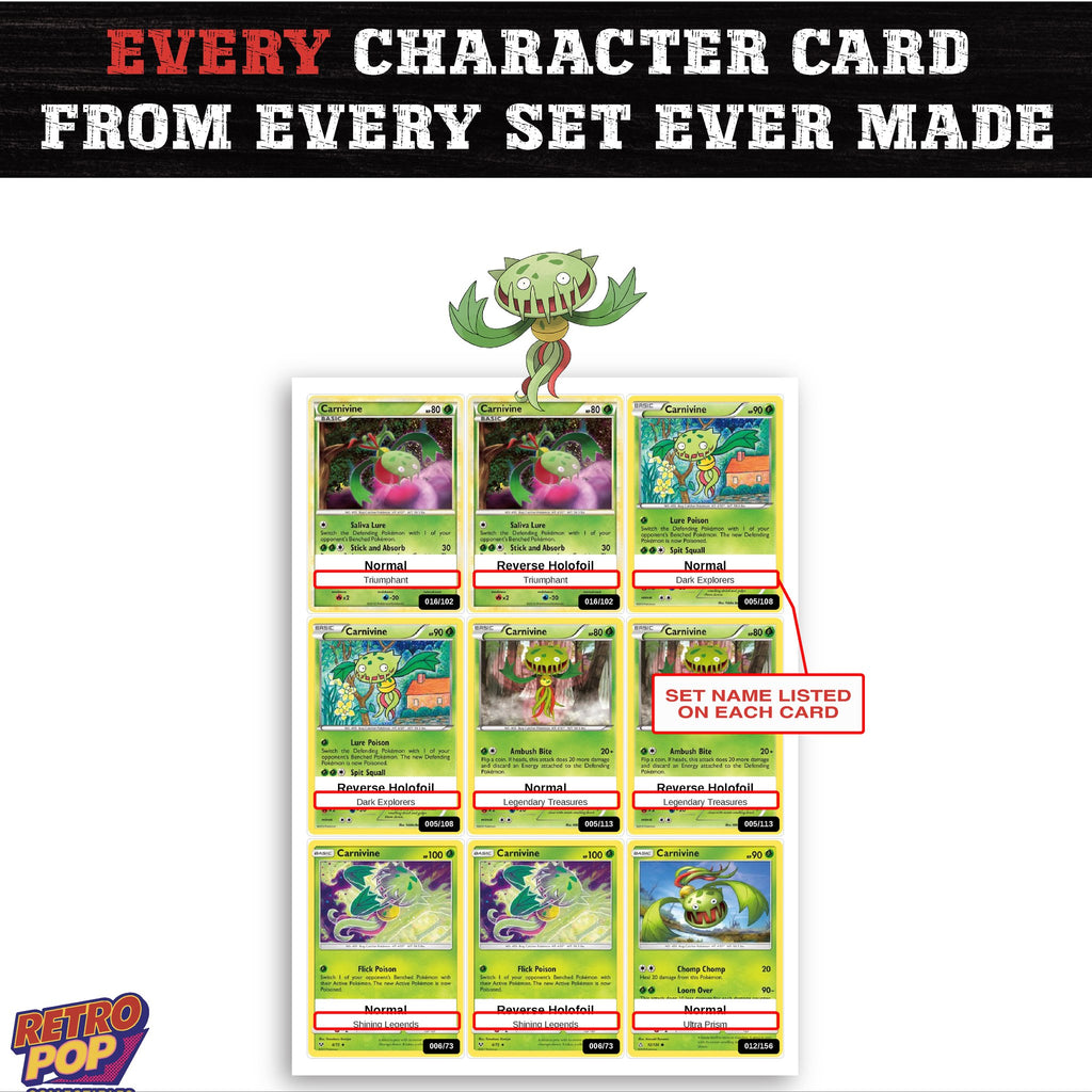 Carnivine card collection preview - every set Carnivine appears in