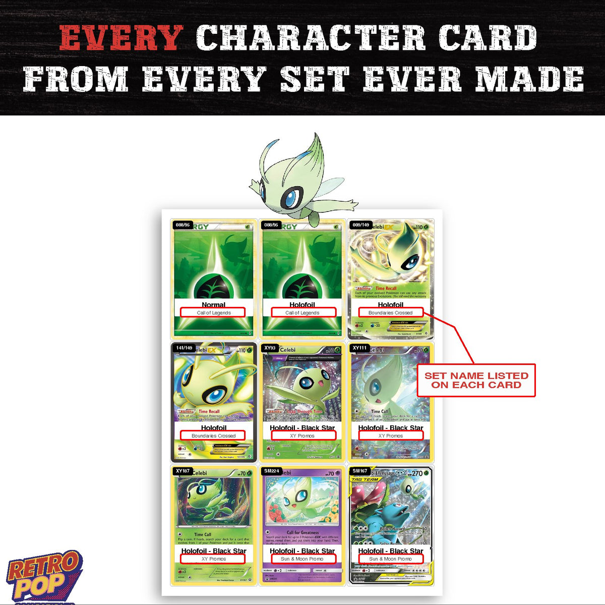 Celebi card collection preview - every set Celebi appears in
