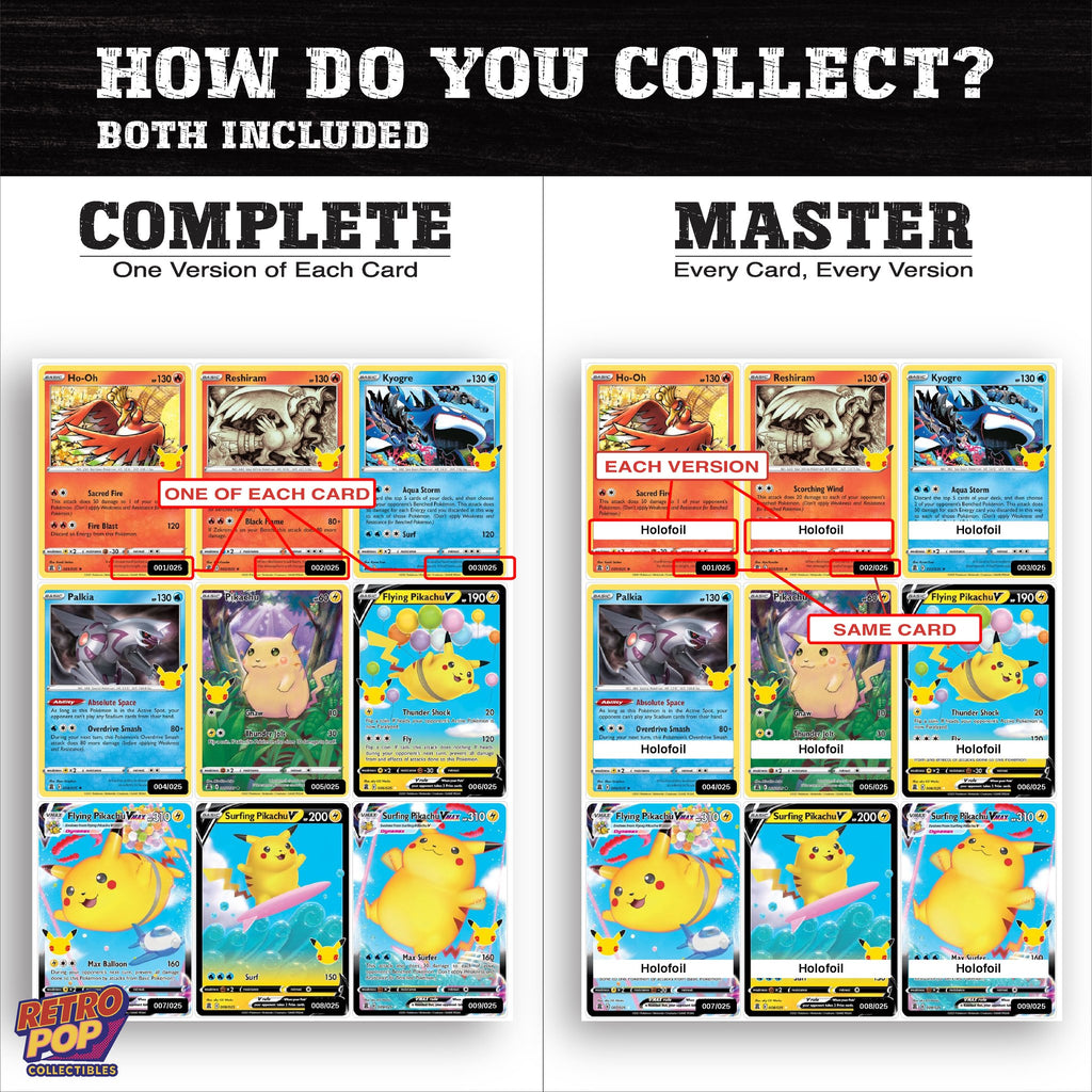 Complete Set vs Master Set versions of Celebrations binder placeholders