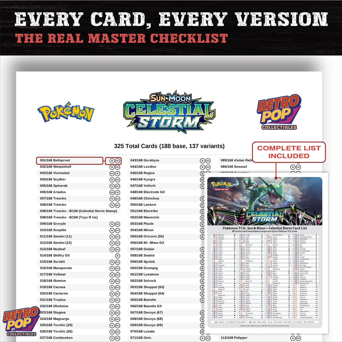 Celestial Storm Pokemon card checklist PDF preview