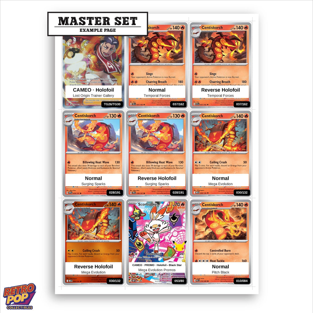 Printed Centiskorch Pokemon placeholders in binder - real photo 1