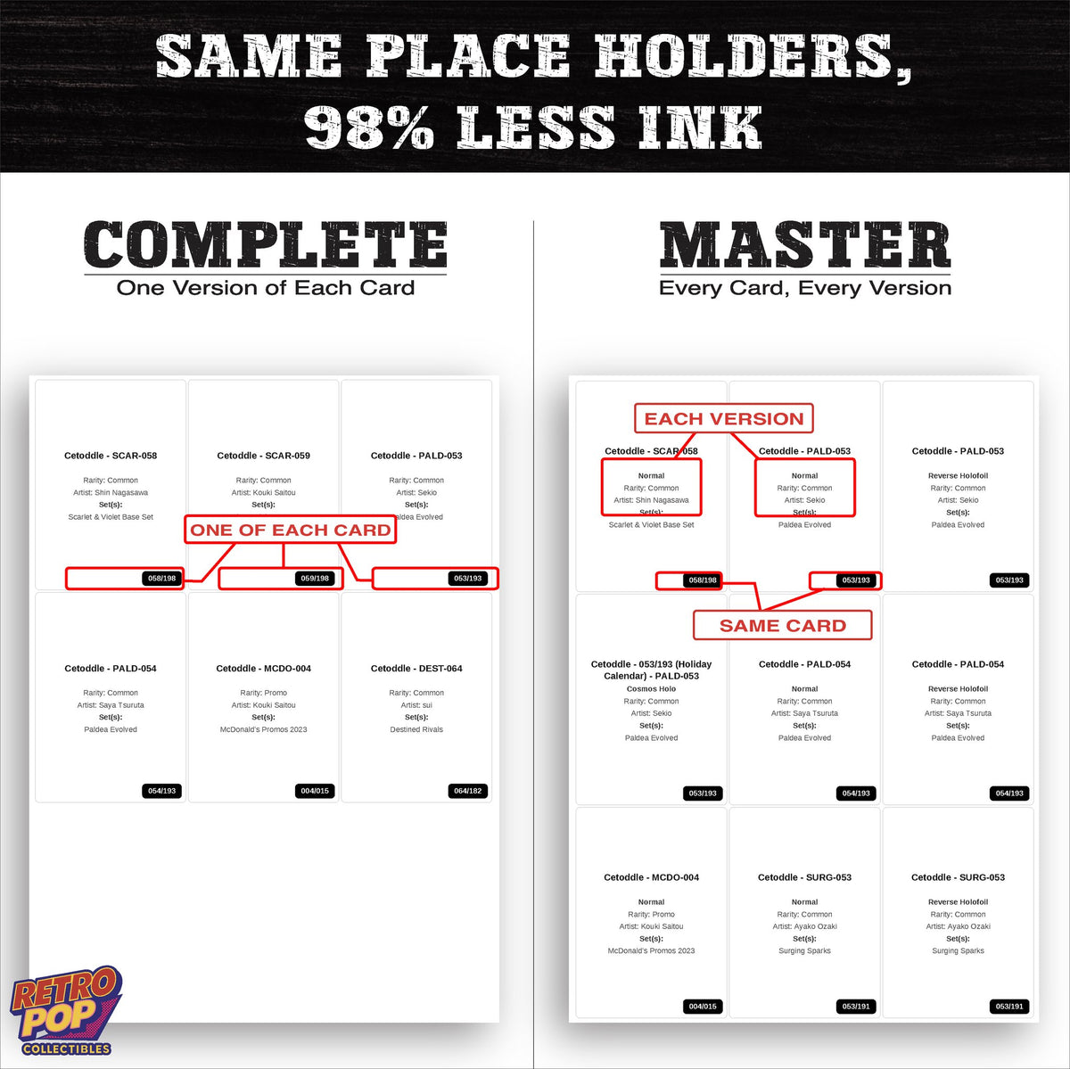 Ink saver greyscale Cetoddle placeholder sheet - 98 percent less ink