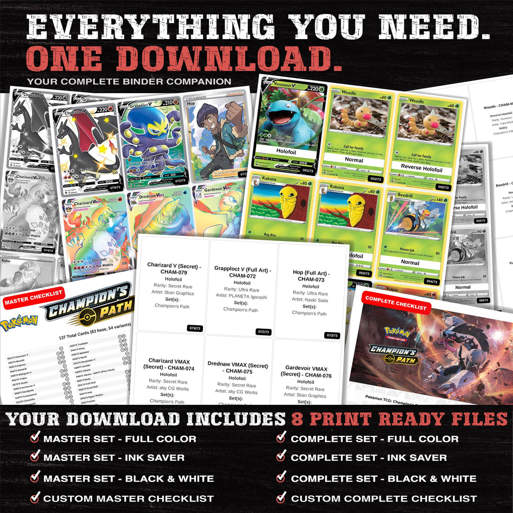 Everything included in the Champion's Path placeholder download - 8 PDF files