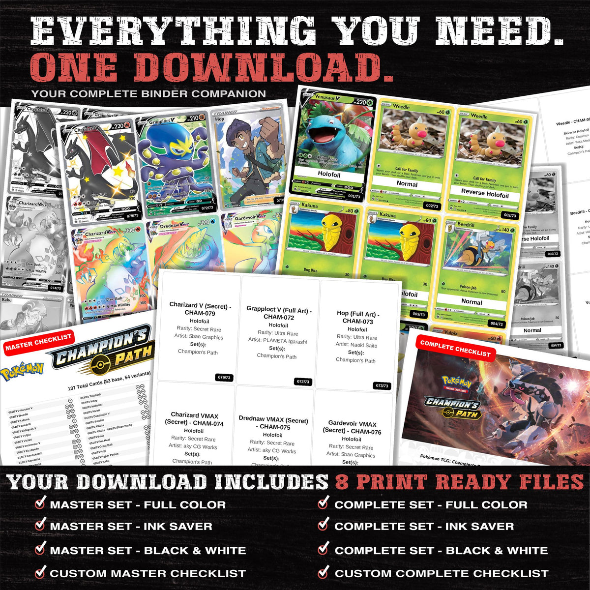 Everything included in the Champion's Path placeholder download - 8 PDF files