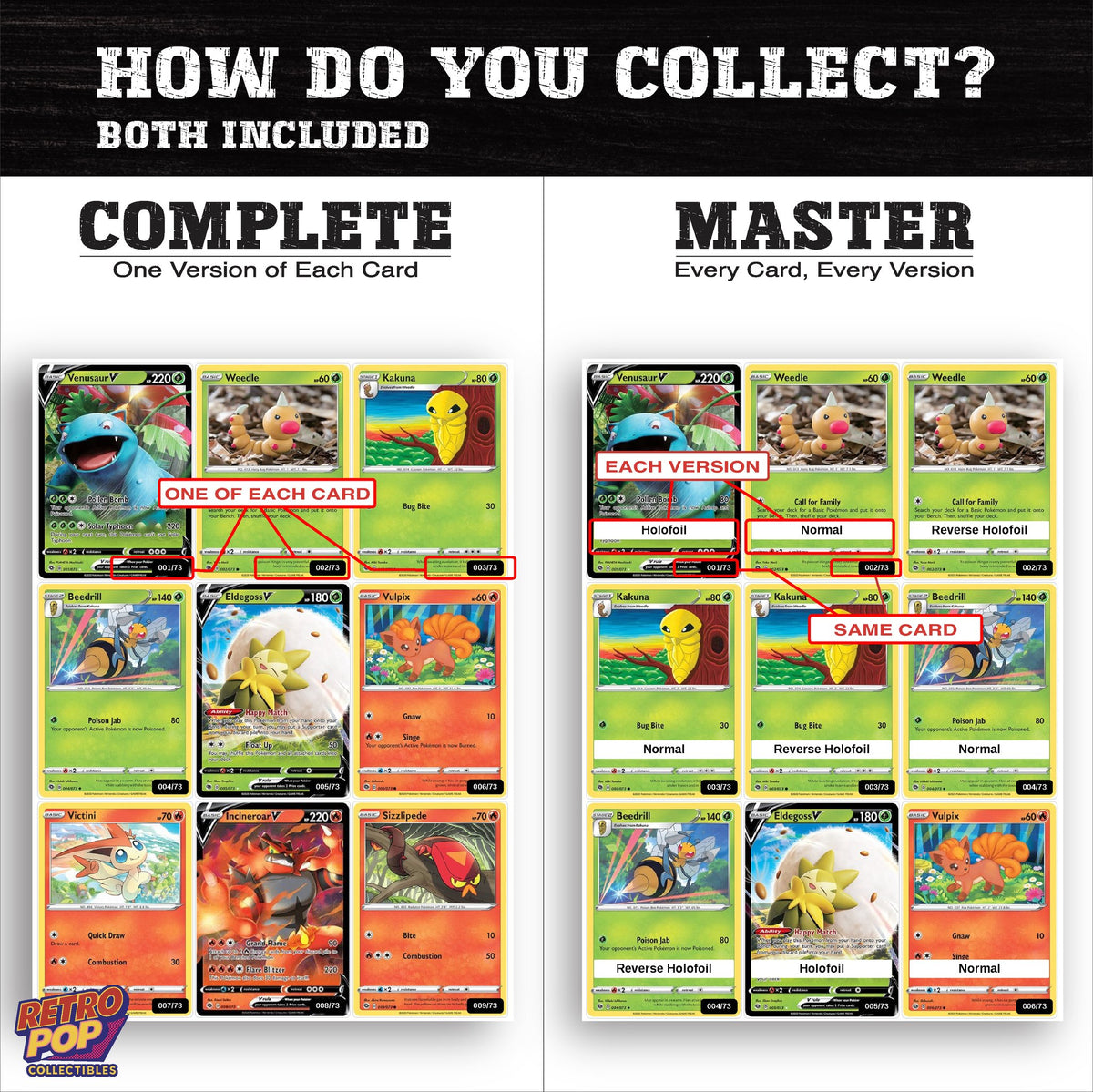 Complete Set vs Master Set versions of Champion's Path binder placeholders