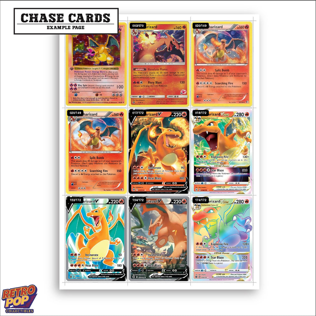 Printed Charizard Pokemon placeholders in binder - real photo 2