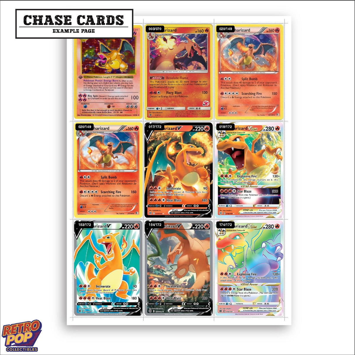 Printed Charizard Pokemon placeholders in binder - real photo 2
