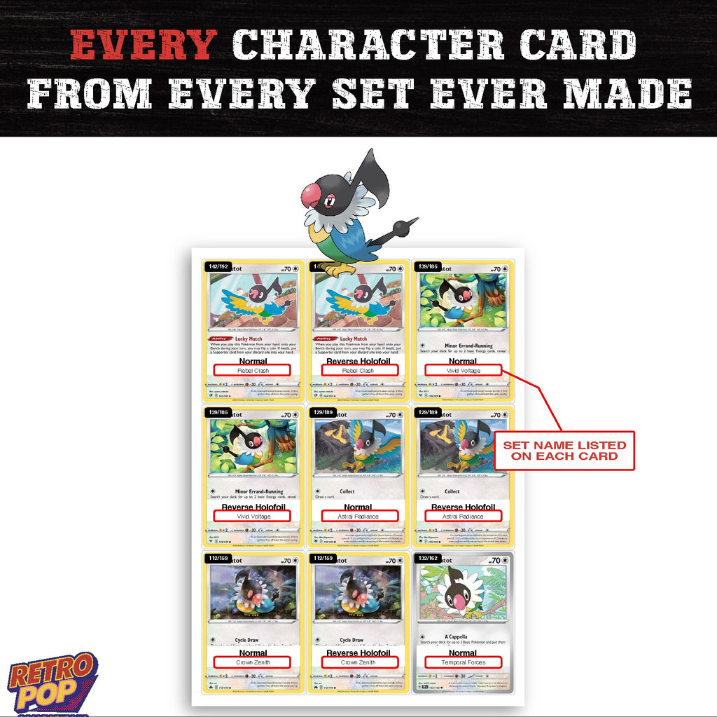 Chatot card collection preview - every set Chatot appears in