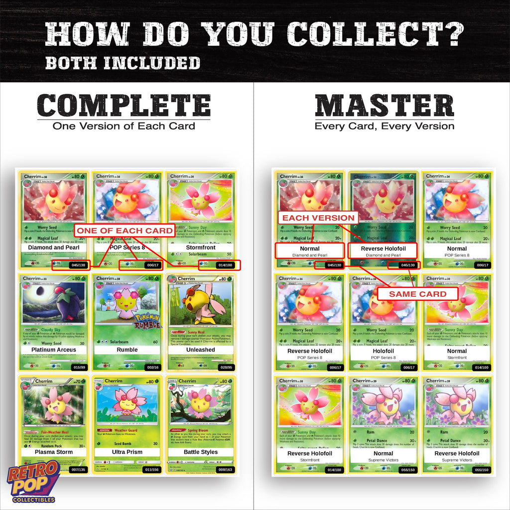 Complete Set vs Master Set versions of the Cherrim binder placeholders