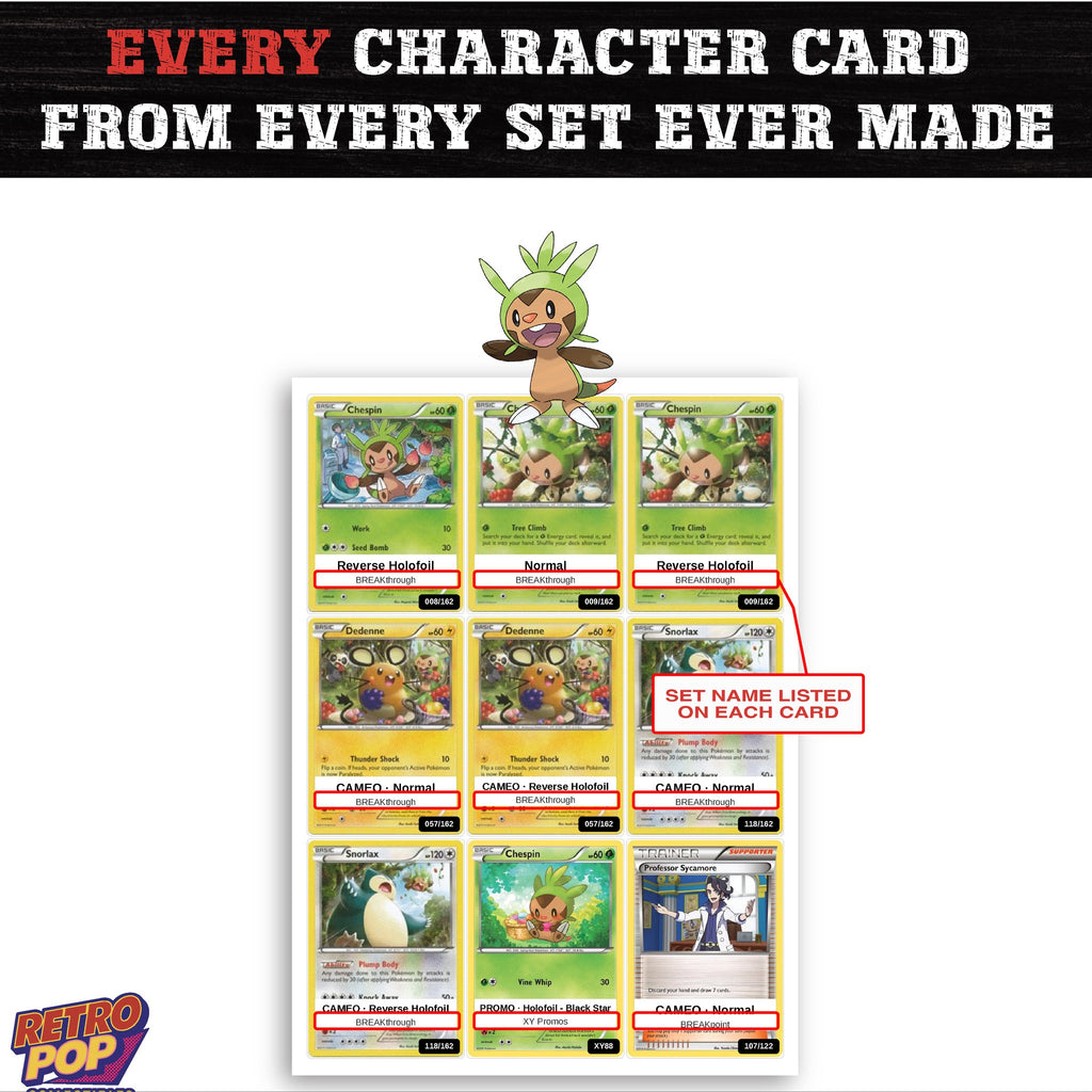 Chespin card collection preview - every set Chespin appears in