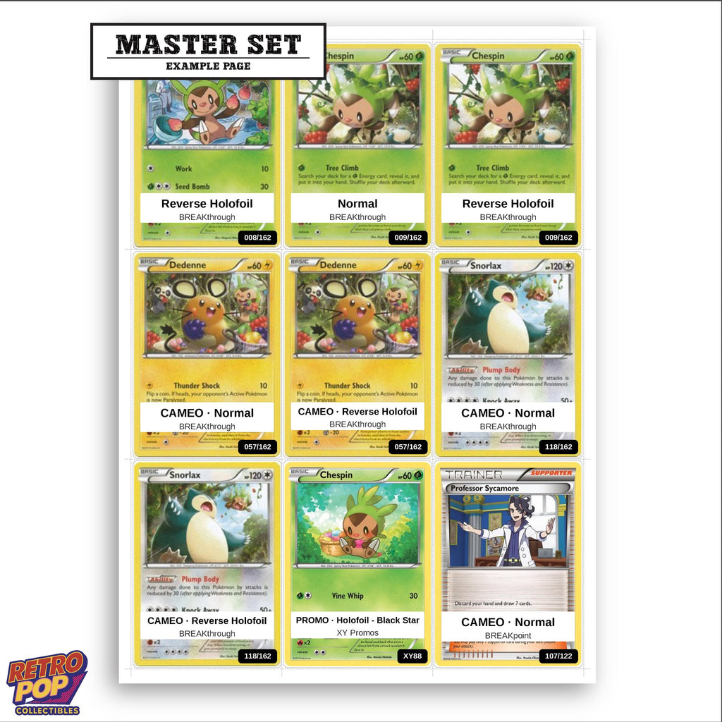 Printed Chespin Pokemon placeholders in binder - real photo 3