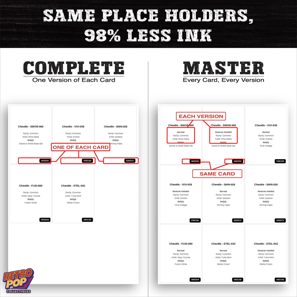 Ink saver greyscale Chewtle placeholder sheet - 98 percent less ink