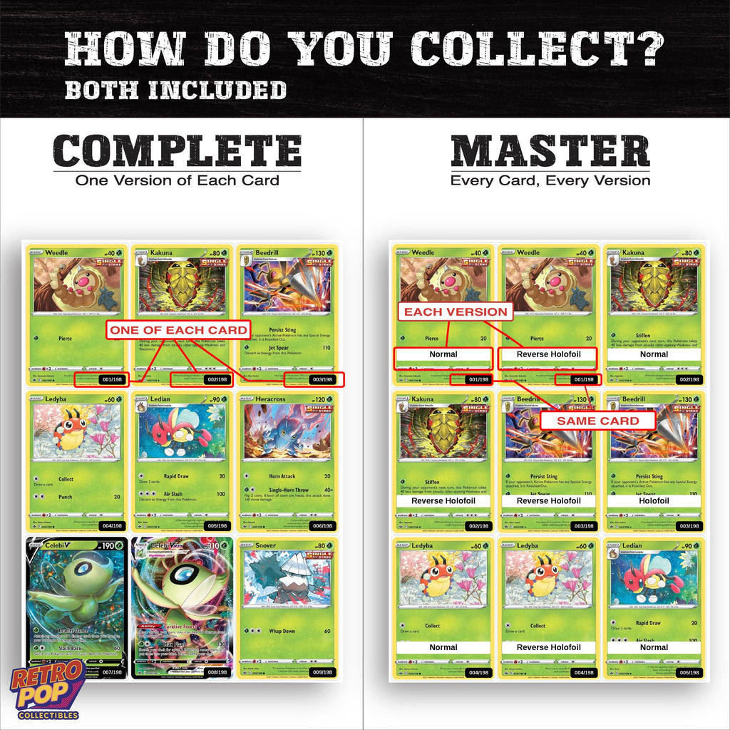 Complete Set vs Master Set versions of Chilling Reign binder placeholders