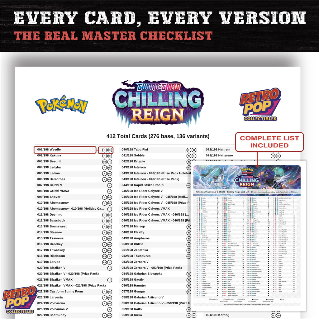 Chilling Reign Pokemon card checklist PDF preview