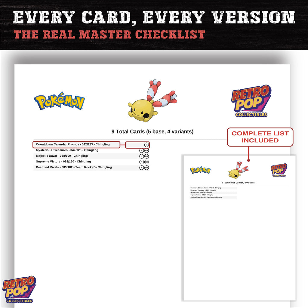 Chingling master set checklist PDF preview - every card listed