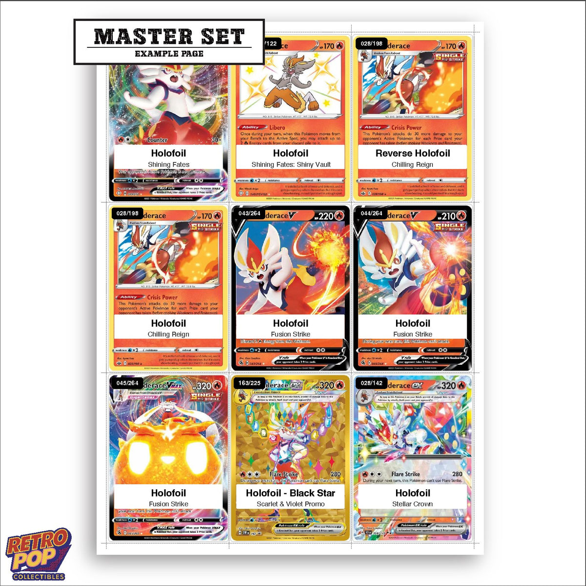 Printed Cinderace Pokemon placeholders in binder - real photo 3