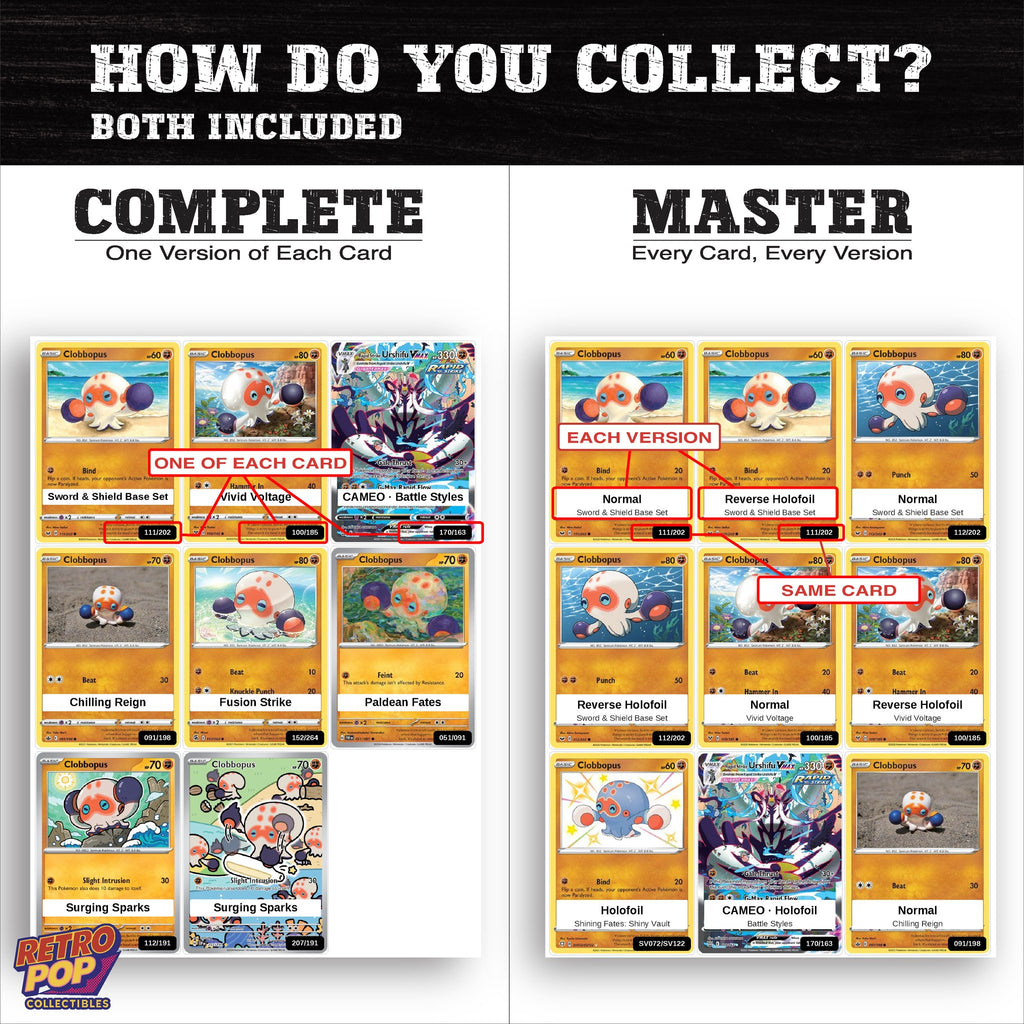 Complete Set vs Master Set versions of the Clobbopus binder placeholders