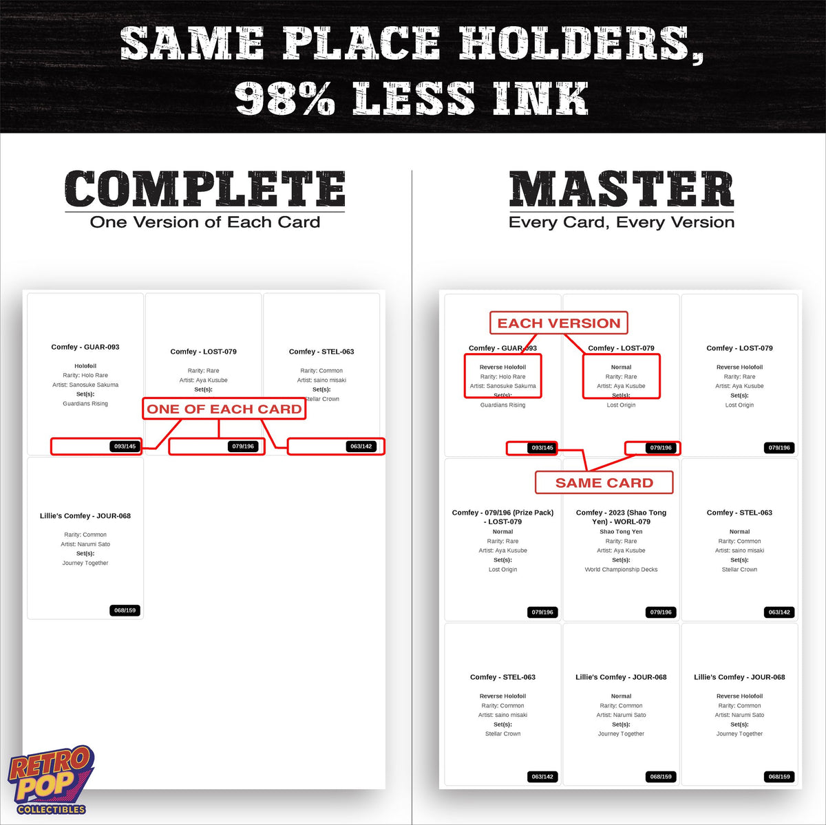 Ink saver greyscale Comfey placeholder sheet - 98 percent less ink