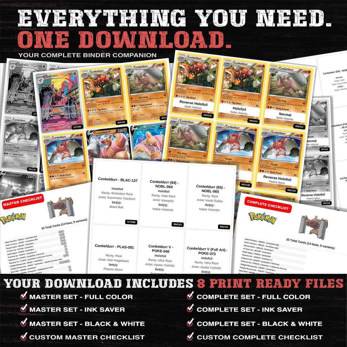 Everything included in the Conkeldurr master set download - 8 PDF files
