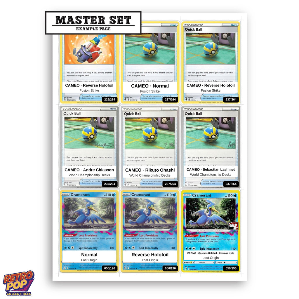 Printed Cramorant Pokemon placeholders in binder - real photo 1