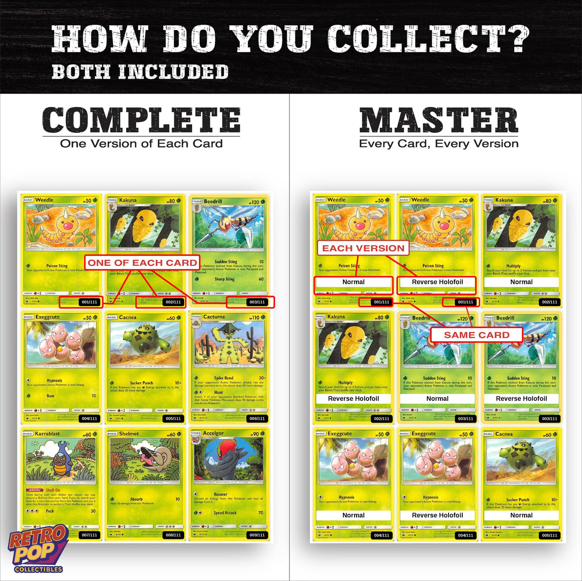 Complete Set vs Master Set versions of Crimson Invasion binder placeholders