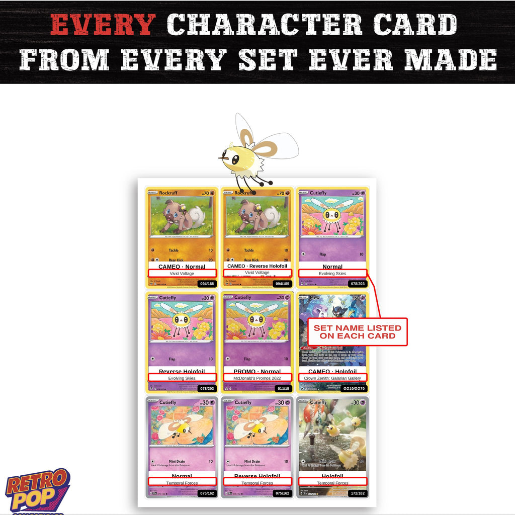 Cutiefly card collection preview - every set Cutiefly appears in