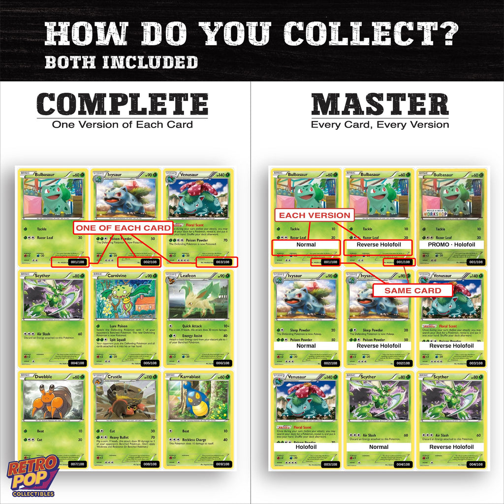 Complete Set vs Master Set versions of Dark Explorers binder placeholders