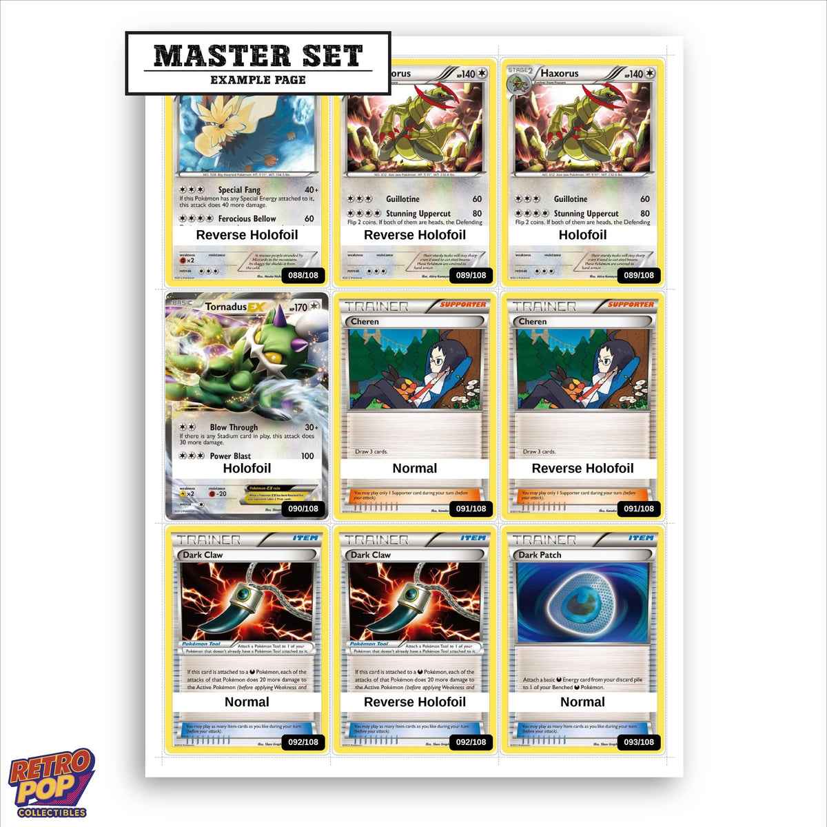 Printed Dark Explorers placeholders in binder - real photo 1