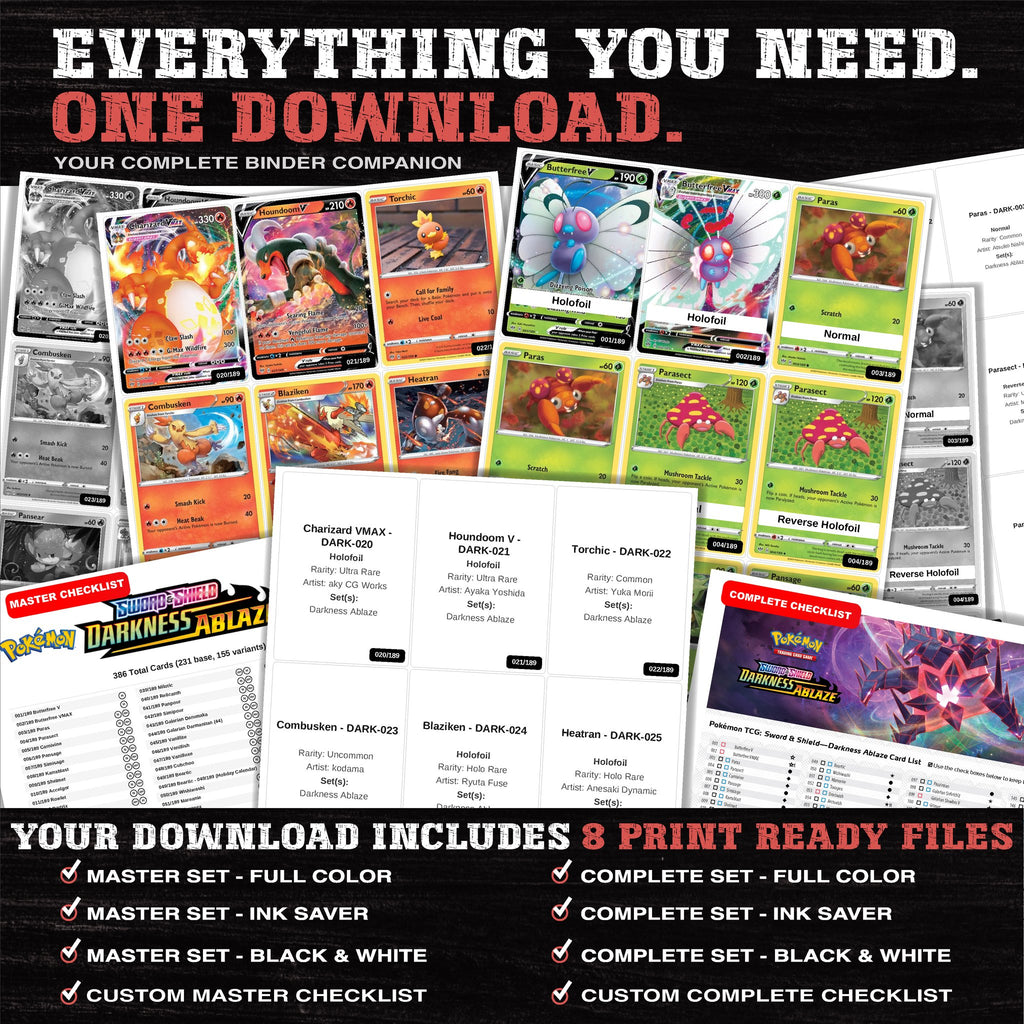 Everything included in the Darkness Ablaze placeholder download - 8 PDF files