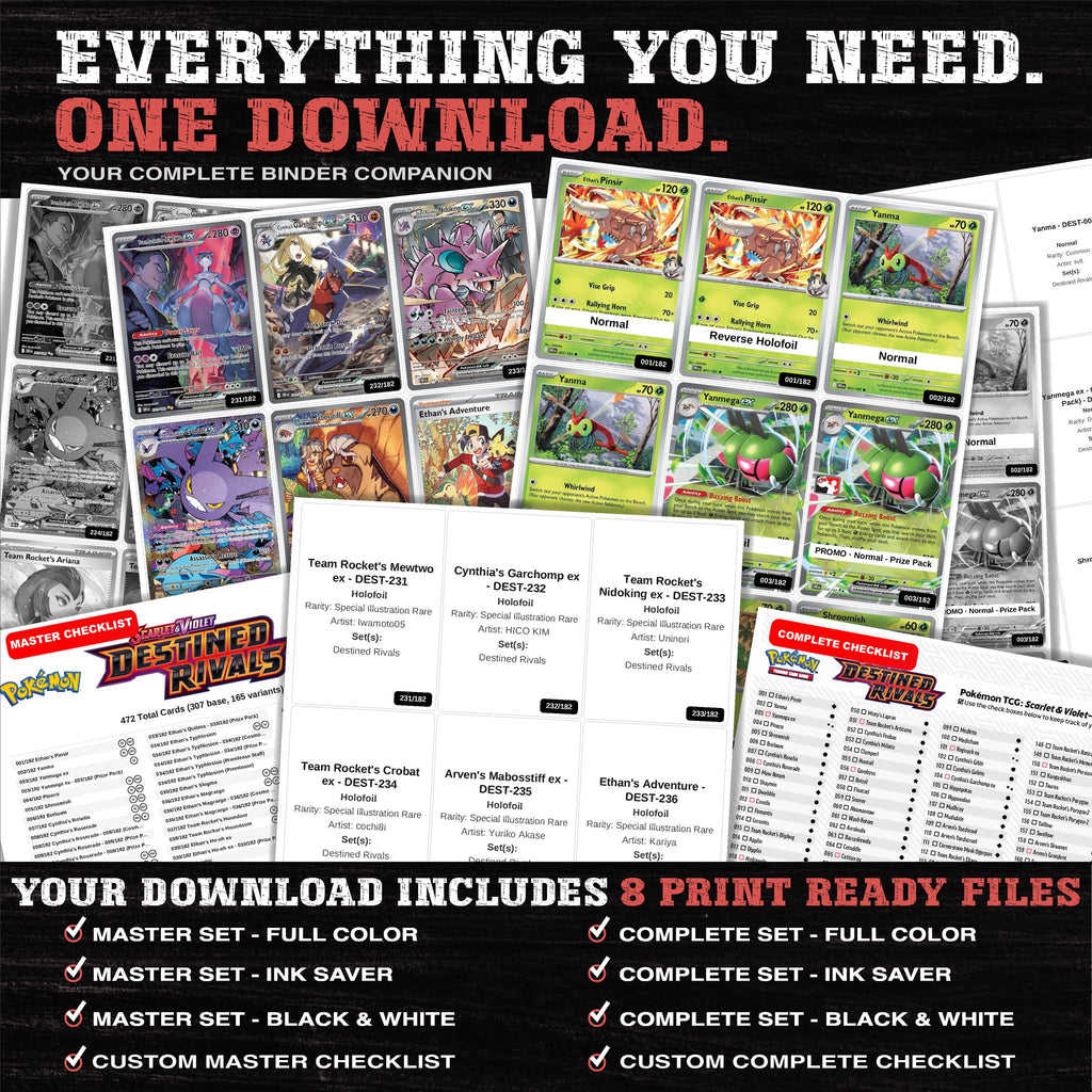 Everything included in the Destined Rivals placeholder download - 8 PDF files