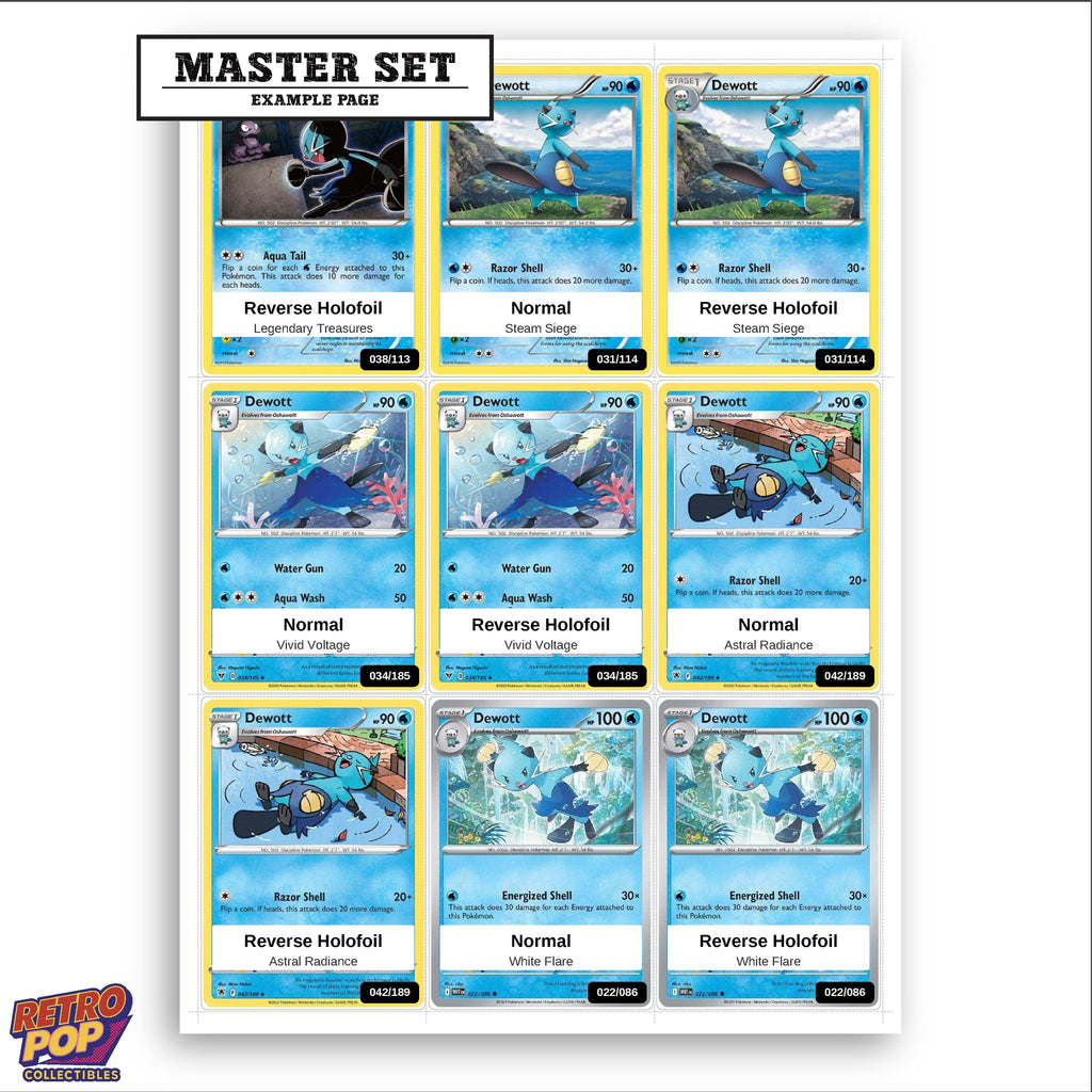 Printed Dewott Pokemon placeholders in binder - real photo 3