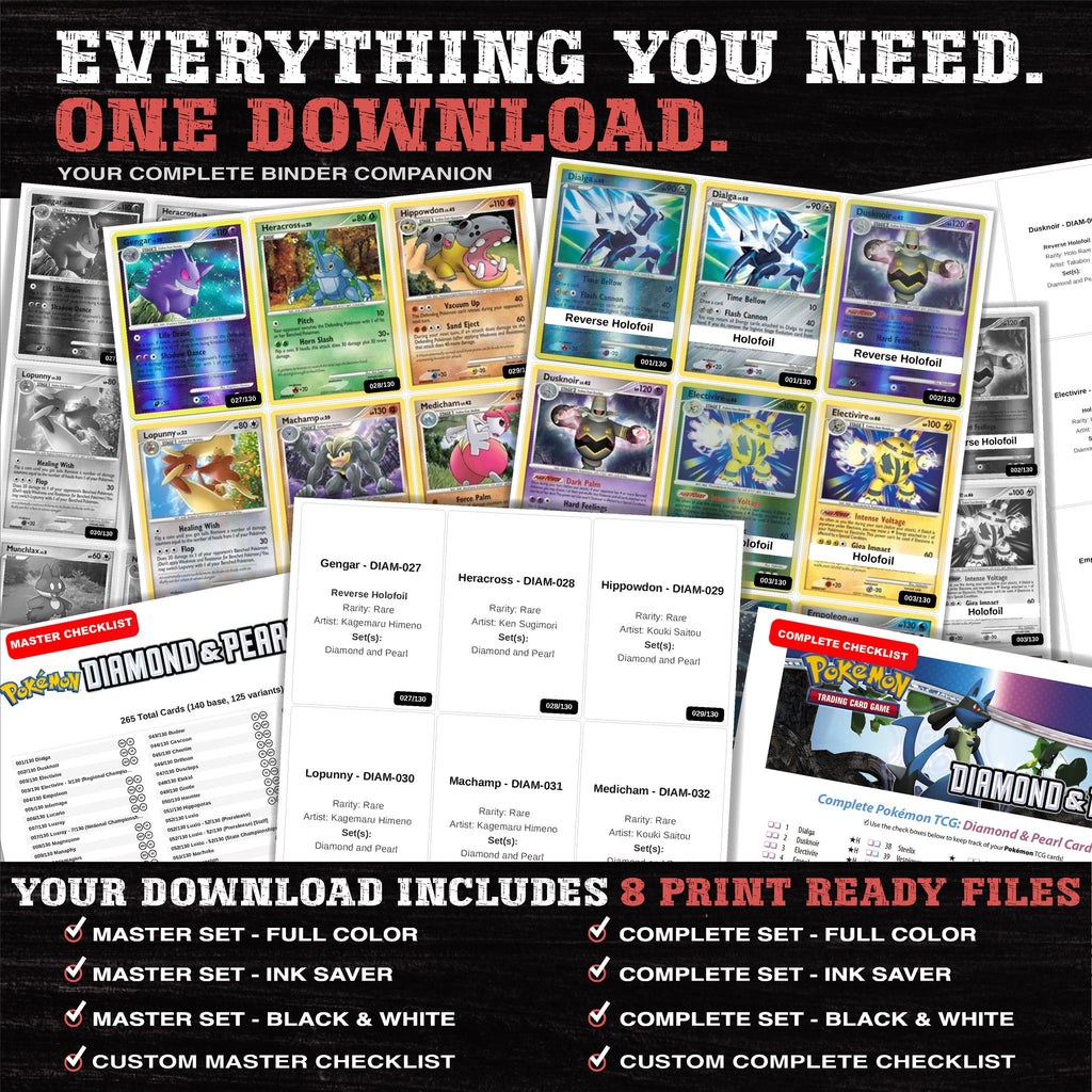 Everything included in the Diamond and Pearl placeholder download - 8 PDF files