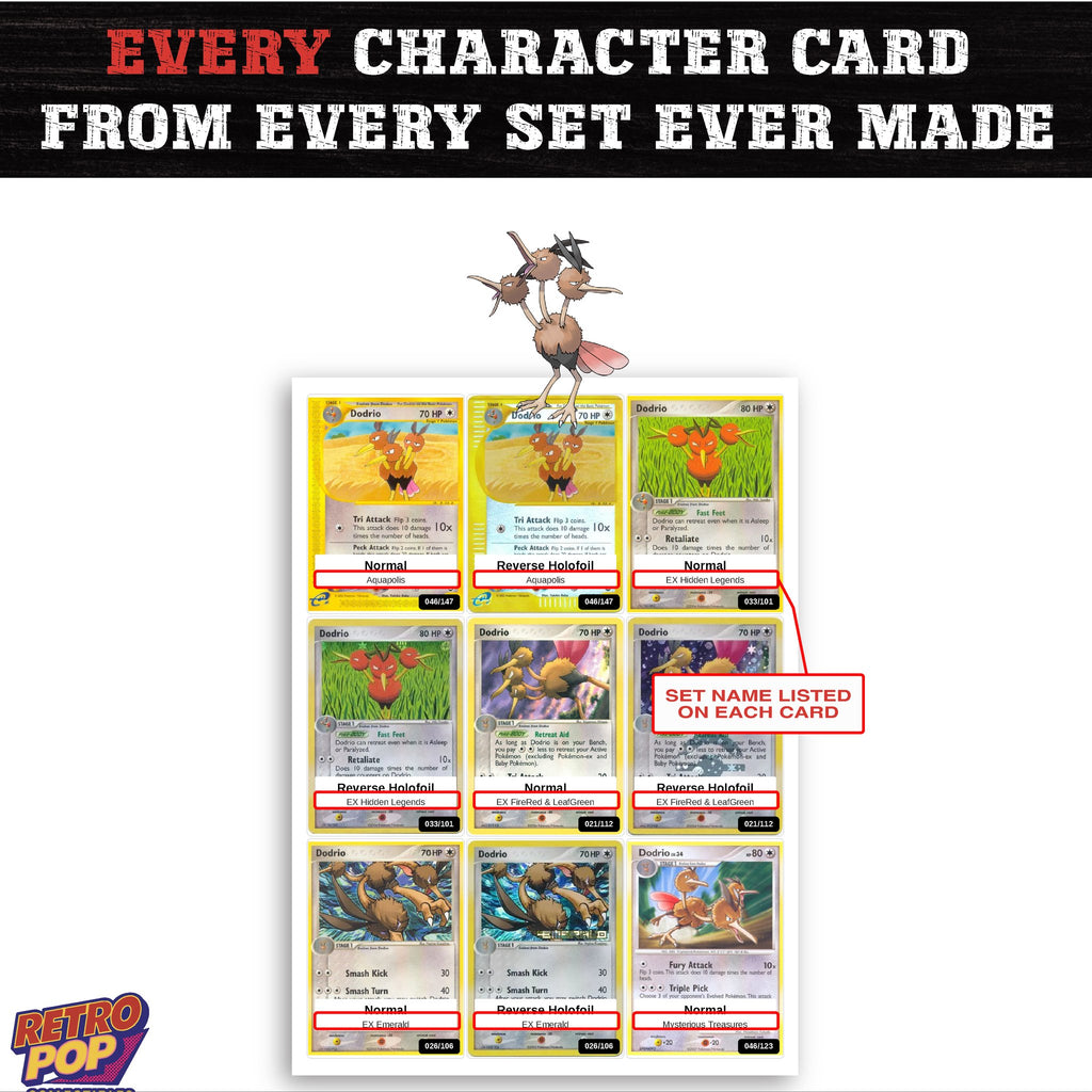 Dodrio card collection preview - every set Dodrio appears in