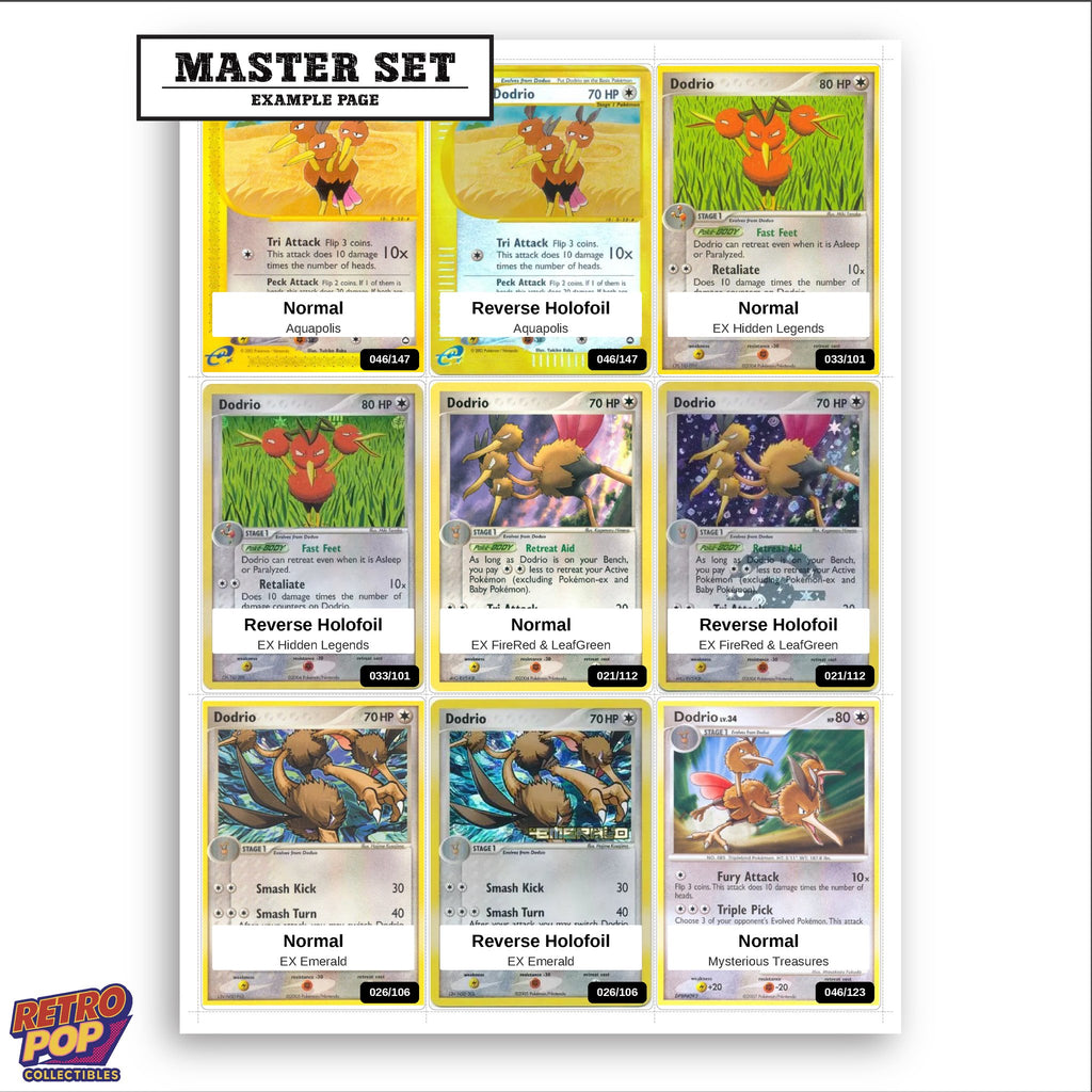 Printed Dodrio Pokemon placeholders in binder - real photo 3