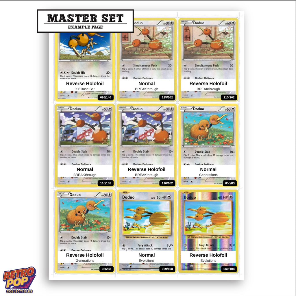Printed Doduo Pokemon placeholders in binder - real photo 3