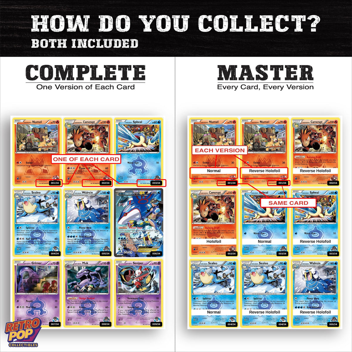 Complete Set vs Master Set versions of Double Crisis binder placeholders