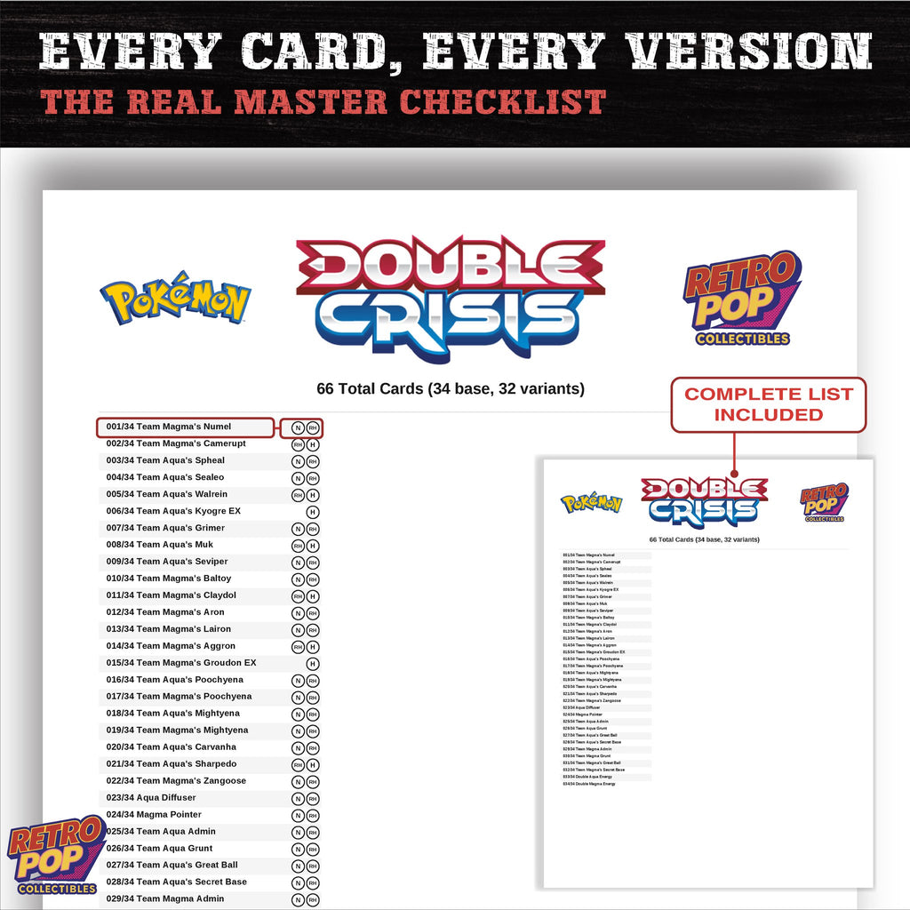 Double Crisis Pokemon card checklist PDF preview