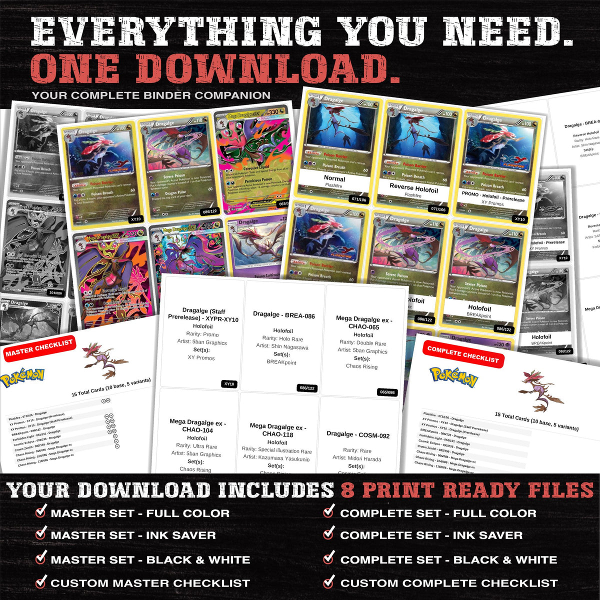 Everything included in the Dragalge master set download - 8 PDF files