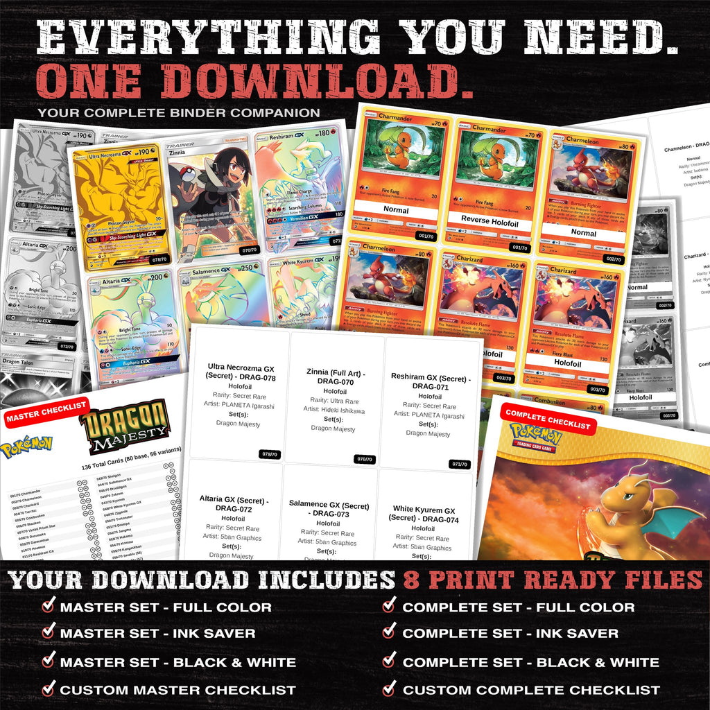 Everything included in the Dragon Majesty placeholder download - 8 PDF files