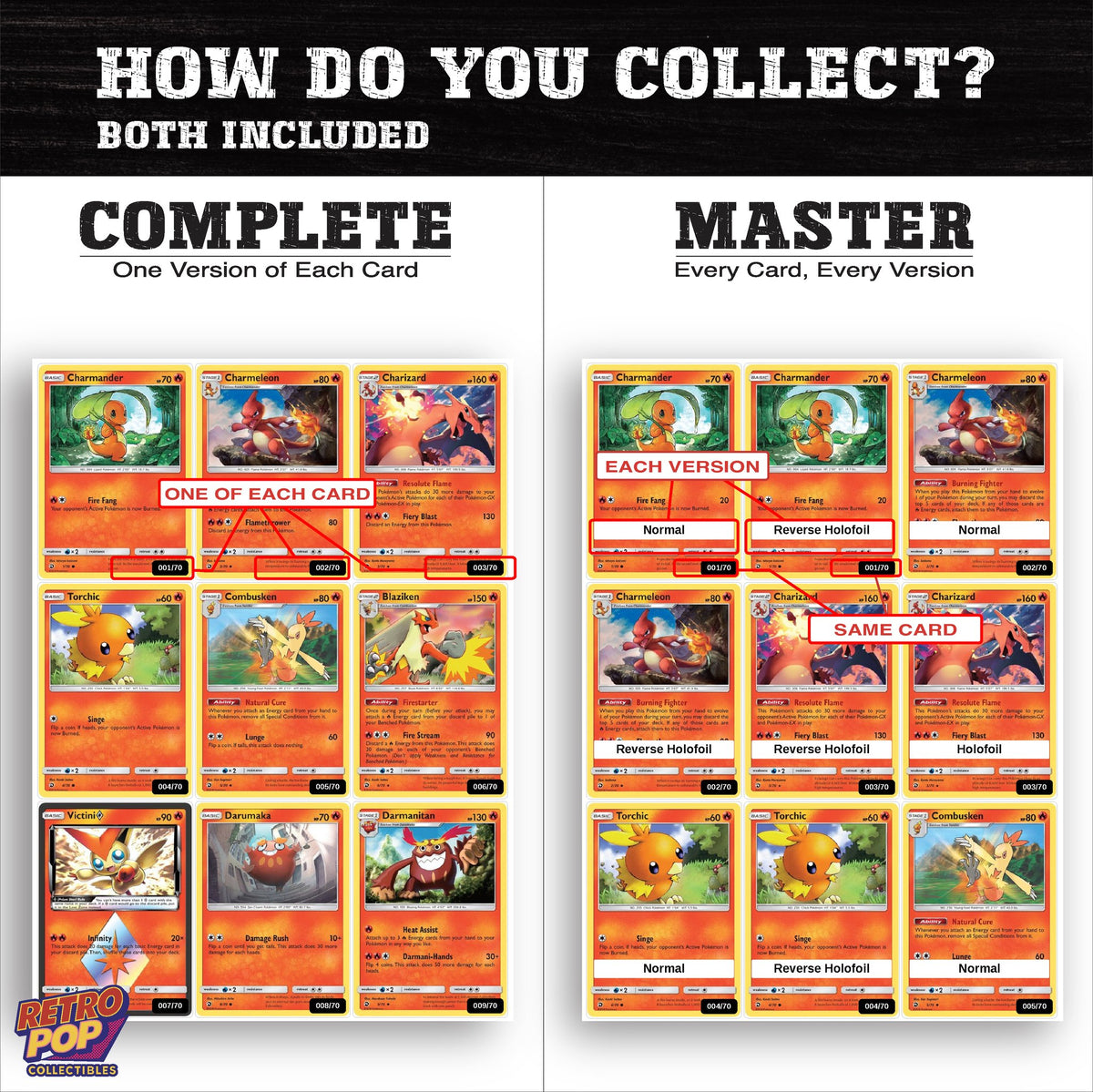 Complete Set vs Master Set versions of Dragon Majesty binder placeholders