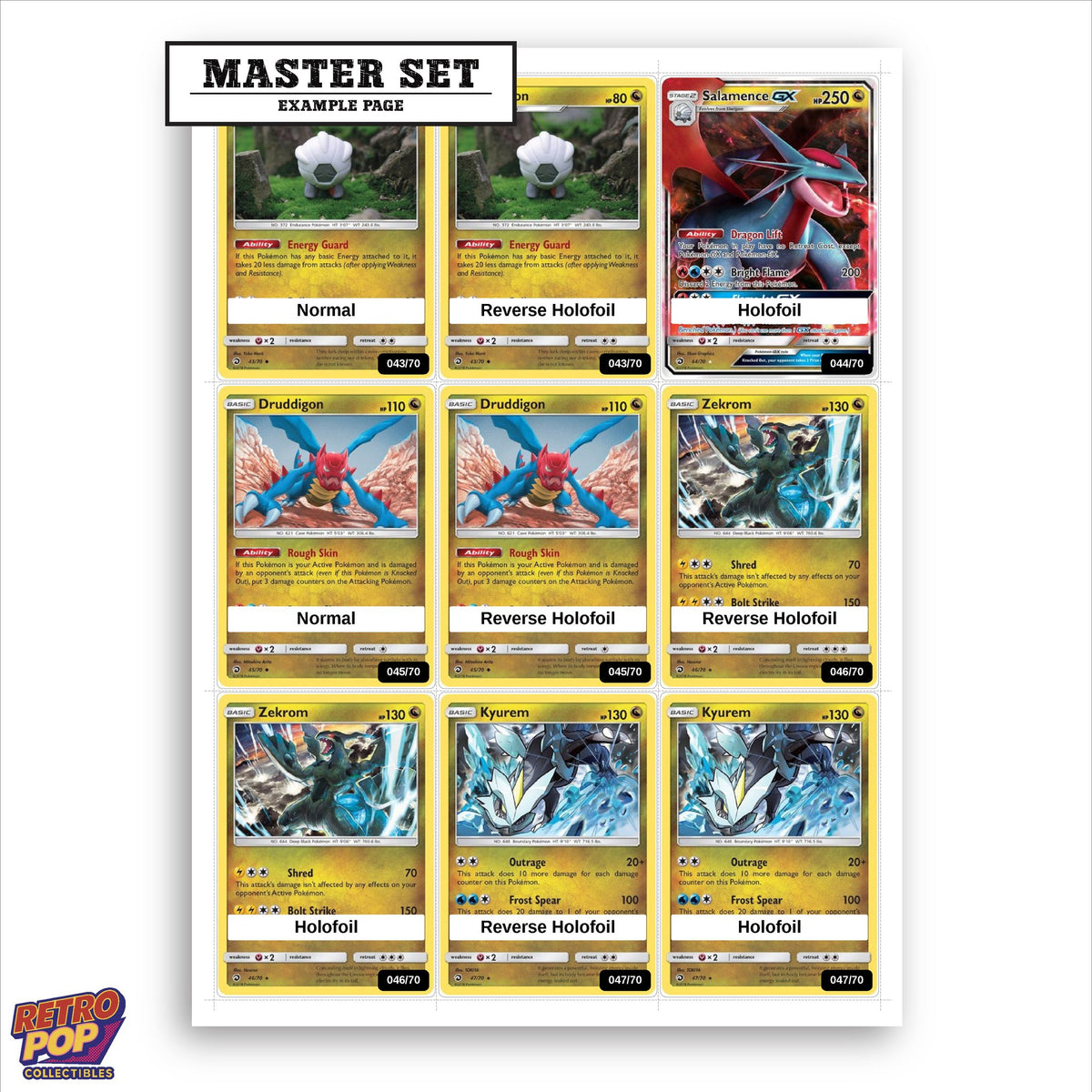 Printed Dragon Majesty placeholders in binder - real photo 1